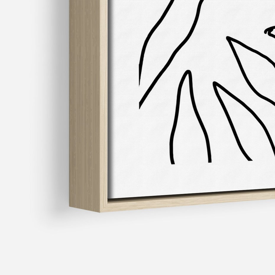 Obraz w ramie 50x70 - Konturem Naznaczone - mroczna sztuka, minimalizm - rama drewno