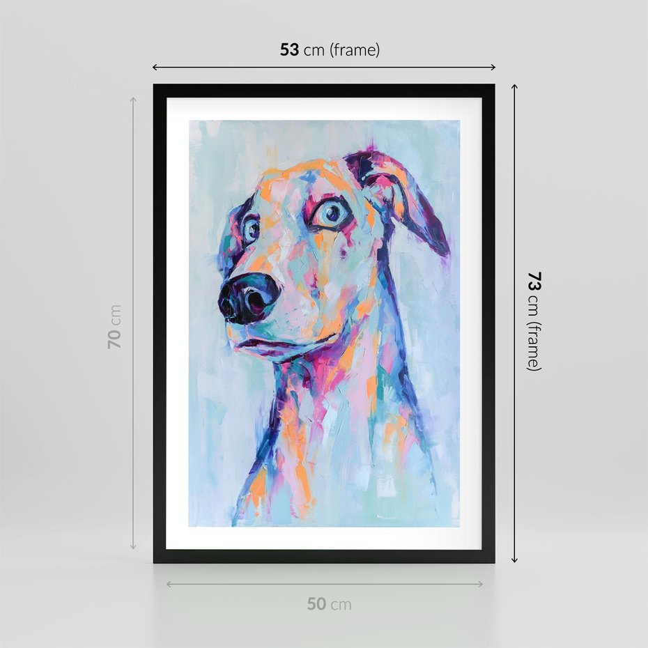 Plakat w ramie 50x70 - Cześć! Jak się Masz? - obraz olejny, zabawna sztuka - rama czarna