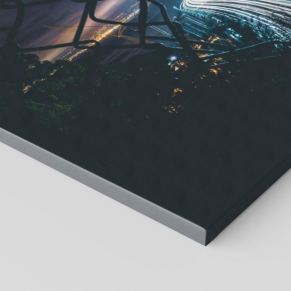 Obraz na płótnie 120x80 - Most nocą - Światła i refleksy - most, światła