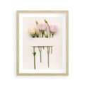 Plakat w ramie 40x50 - Białe kwiatowe uniesienia - białe, kwiaty - rama drewno