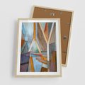 Plakat w ramie 50x70 - Geometria abstrakcji - abstrakcja, geometria - rama drewno