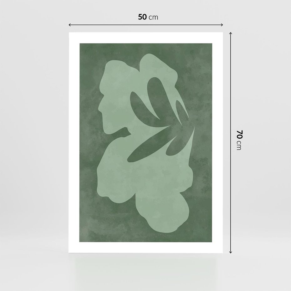 Plakat bez ramy 50x70 - Kształty Zieleni - abstrakcyjny kształt, zielony plakat