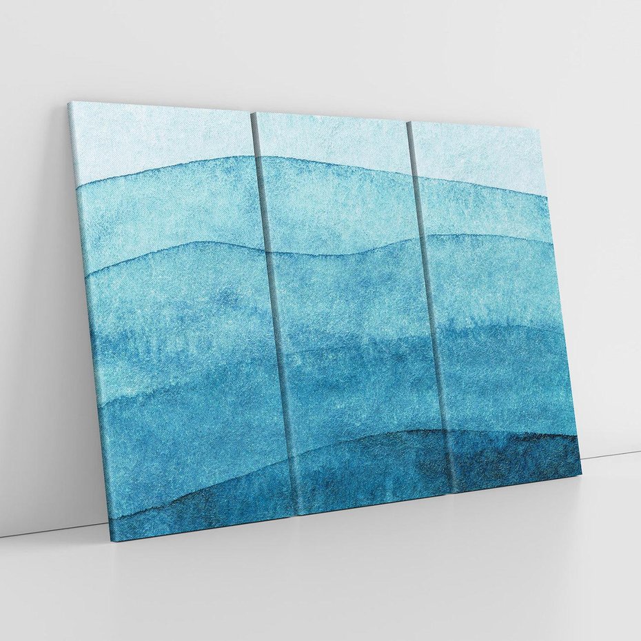 Obraz na płótnie 120x80 - Kolorowe fale akwareli - akwarela, fale