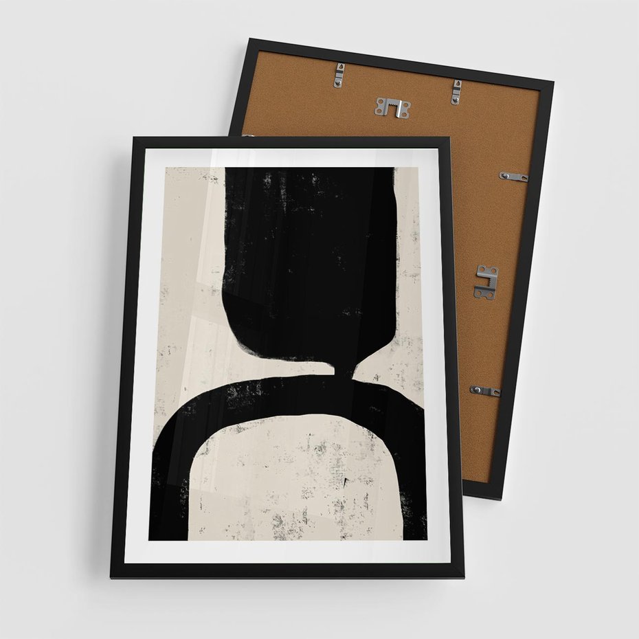 Plakat w ramie 50x70 - Przenikające Plamy - abstrakcyjna sztuka, minimalizm - rama czarna