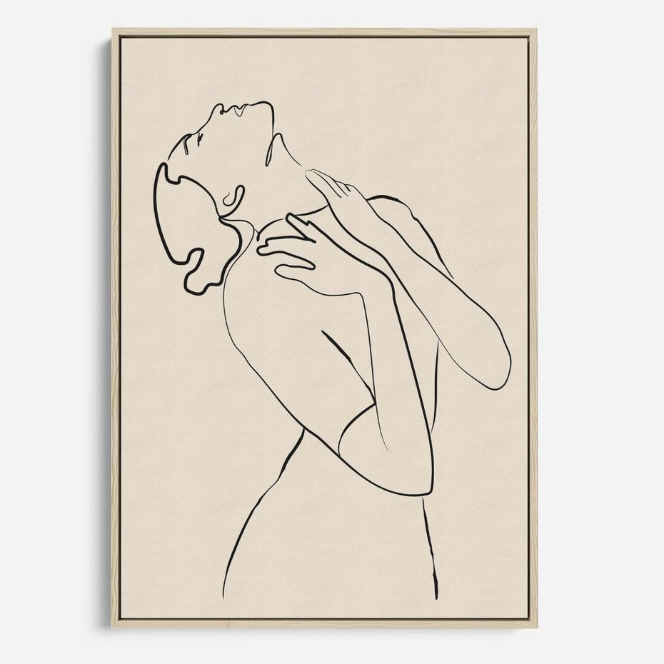 Obraz w ramie 80x120 - Bezkresny Taniec - kobieta, szkic - rama drewno