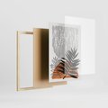 Zestaw obrazy w ramie 30x40 galeria - Skandynawski, liście, geometria - rama drewno