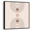 Obraz w ramie 50x50 - Zgeometryzowane Wizje - boho plakat, minimalizm - rama czarna