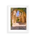 Plakat w ramie 30x40 - Malownicza uliczka w perspektywie - uliczka, perspektywa - rama biała