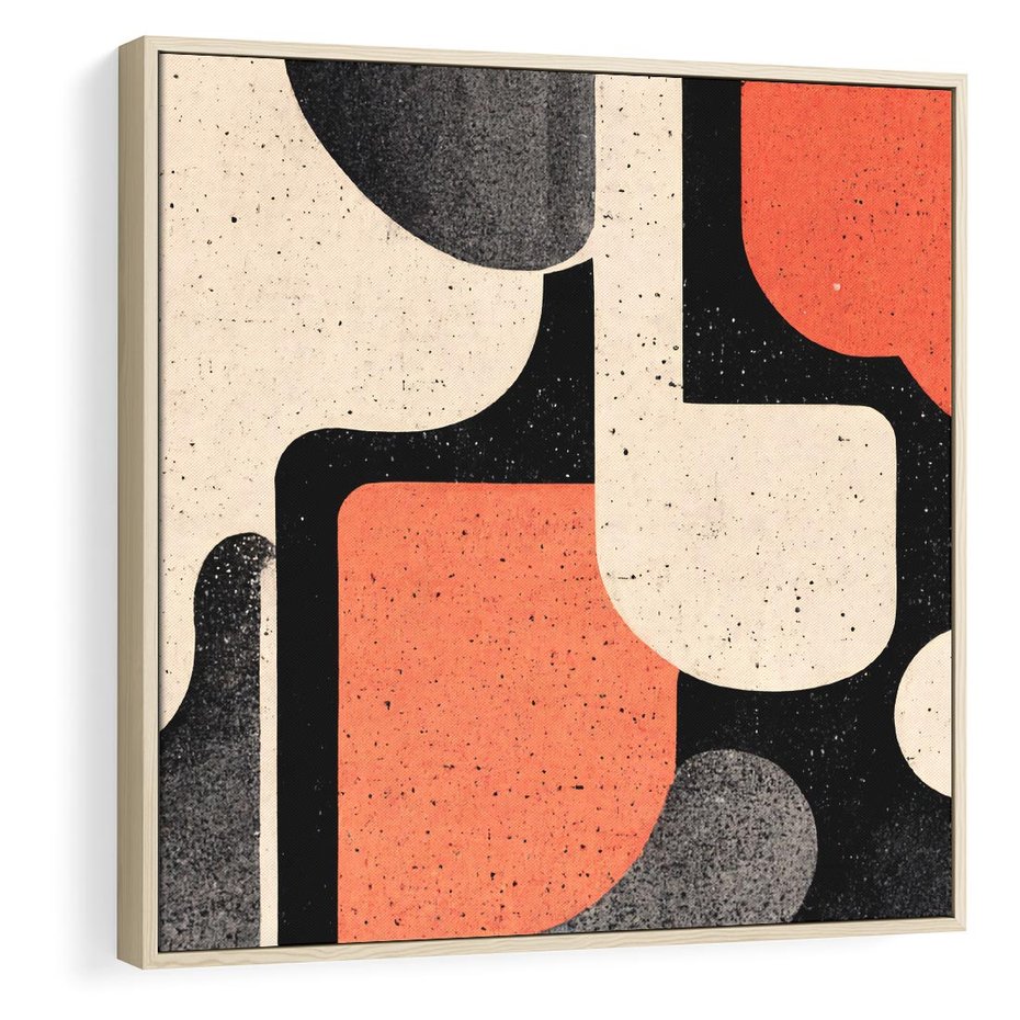 Obraz w ramie 50x50 - Loftowa Harmonia - abstrakcja, styl loftowy - rama drewno