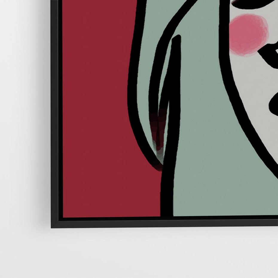 Obraz w ramie 50x50 - Ekspresja Linii - nowoczesny plakat, mocna linie - rama czarna