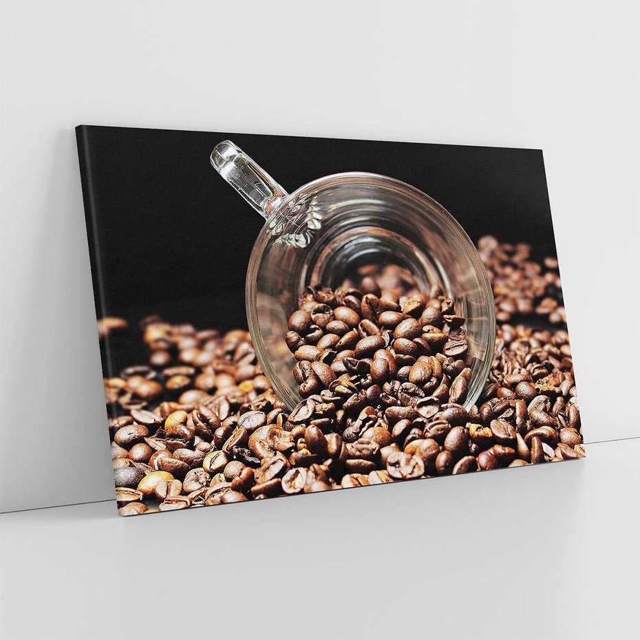 Obraz na płótnie 70x50 - Kawa ziarna pełne aromatu - kawa, ziarna