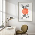 Obraz w ramie 50x70 - Lustrzane Widzenie - koło, boho styl - rama drewno