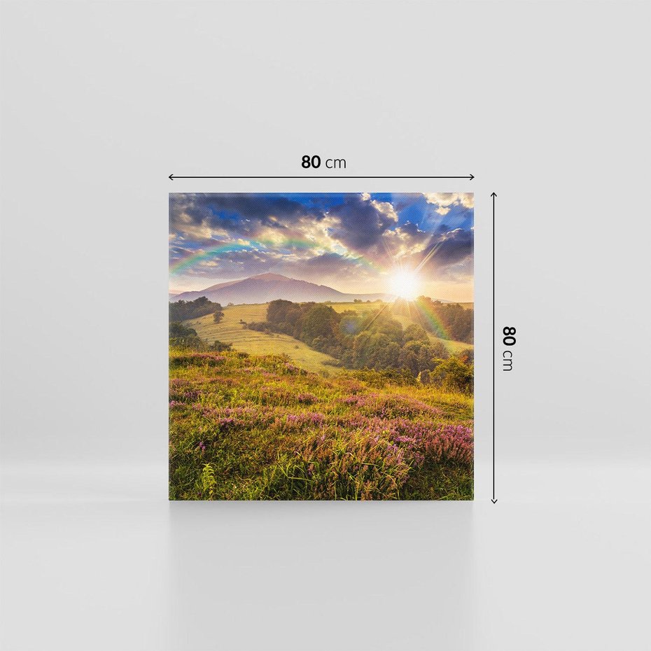 Obraz na płótnie 80x80 - Pejzaż na łące - pejzaż, łąka