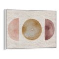 Obraz w ramie 100x70 - Zapisane w promieniach słońca - beżowe strukturalne tło, koła - rama biała