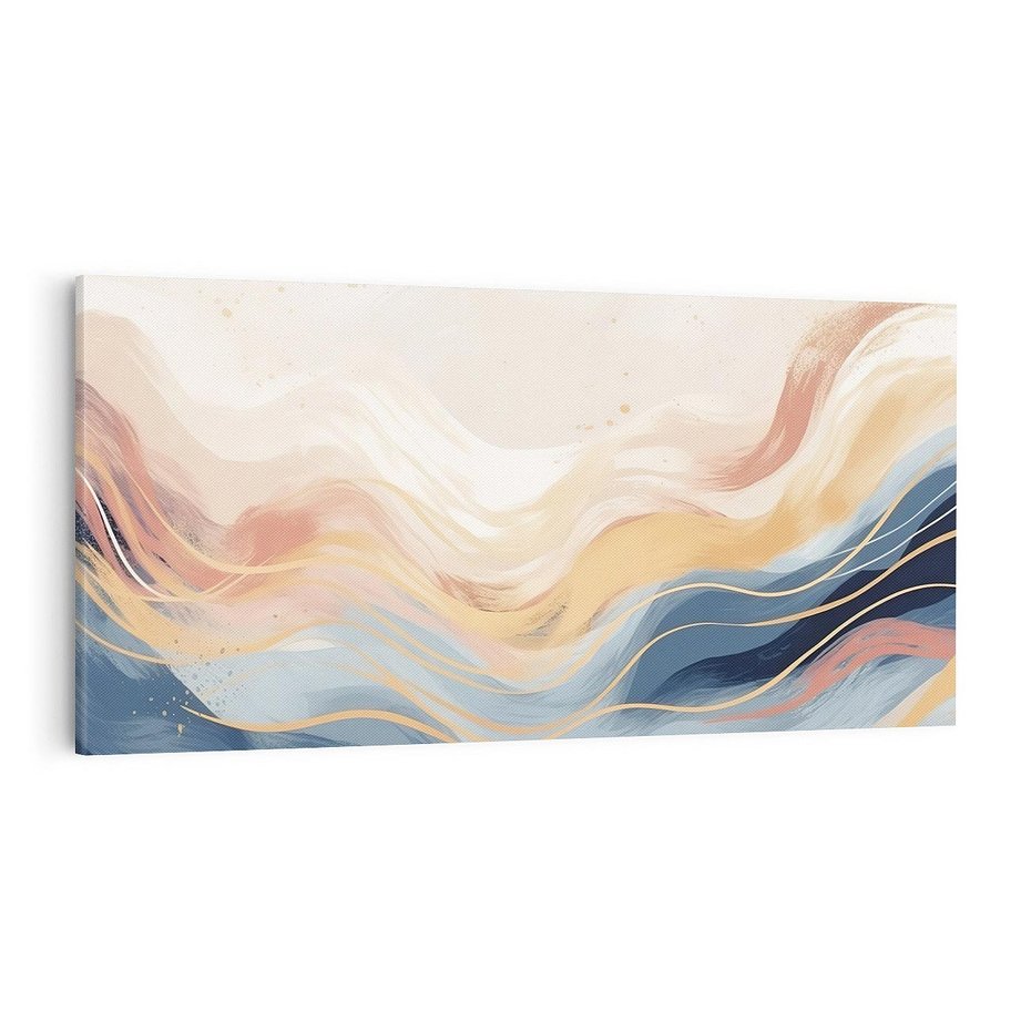 Obraz na płótnie 100x50 - Ukojenie Współczesności - abstrakcyjne fale, gładkie linie