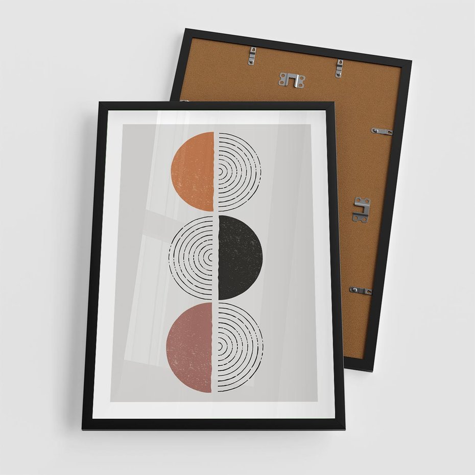 Plakat w ramie 50x70 - Eksperymenty z Geometrią - geometryczny plakat, sztuka nowoczesna - rama czarna