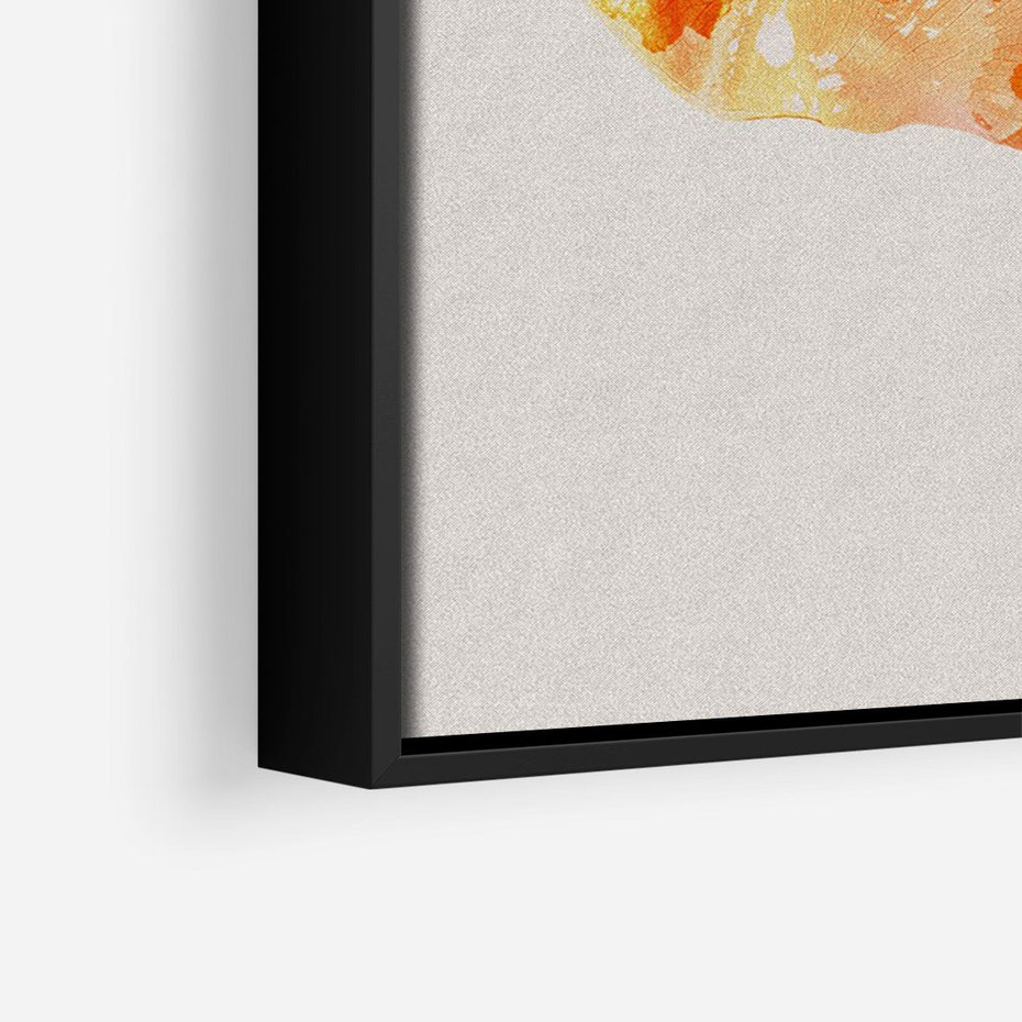 Obraz w ramie 70x100 - Energetyczne Indygo - retro, tropikalne liście - rama czarna