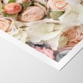 Plakat bez ramy 30x40 - Kwiatowy Rarytas: Róże w Herbacianym Zbliżeniu - kwiaty, herbaciane