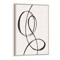 Obraz w ramie 50x70 - Zaklęte Linie - abstrakcyjne szkicowane linie, minimalizm - rama drewno