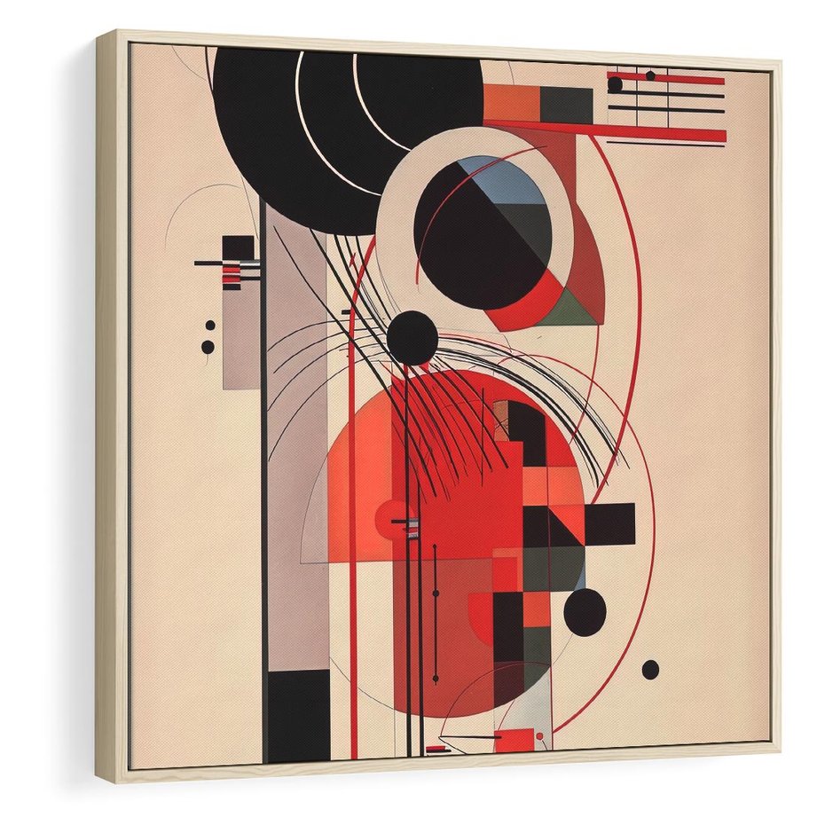Obraz w ramie 50x50 - Rozbijające Granice Dźwięku - modernistyczny obraz, styl bauhaus - rama drewno