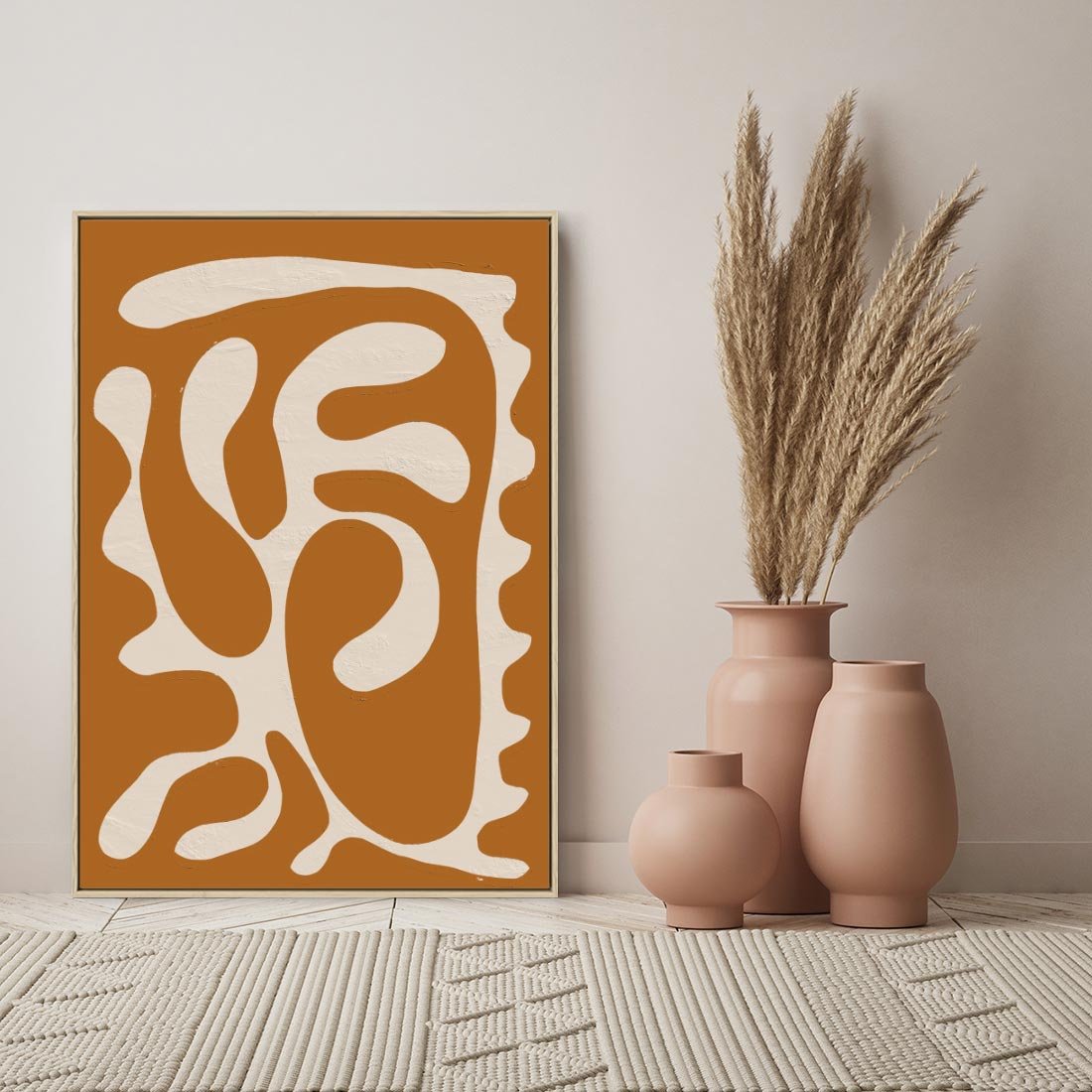 Obraz w ramie 80x120 - Wnętrza Akwarelowej Wyobraźni - abstrakcyjny obraz, plakat - rama drewno