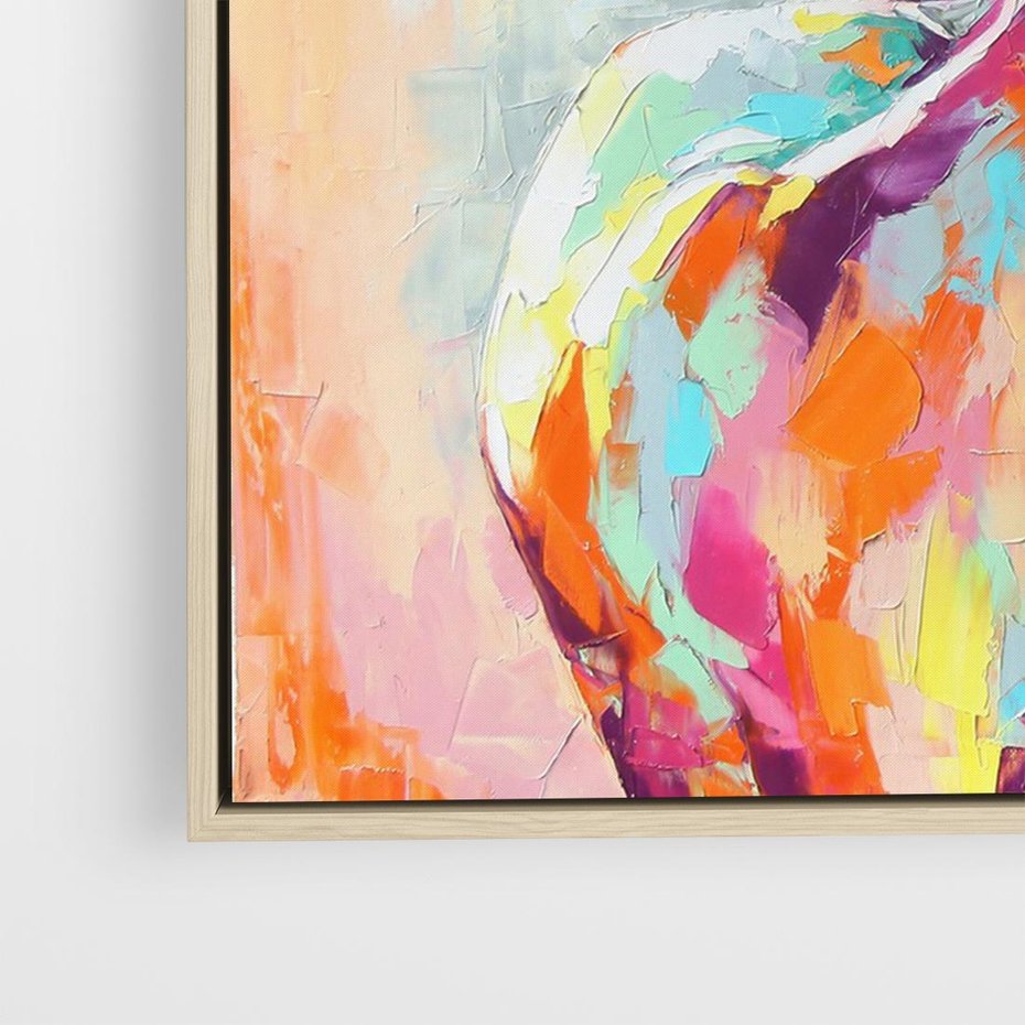 Obraz w ramie 120x80 - Impresje snów malarza - kolorowy olejny obraz, jeleń ryczący na rykowisku - rama drewno