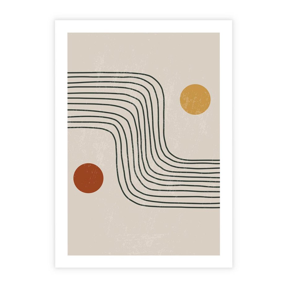 Plakat bez ramy 21x30 - Czysta Refleksja - abstrakcyjna sztuka, boho kształty