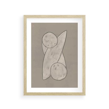 Plakat w ramie 50x70 - Zaklęte Anomalie - nowoczesna geometryczna sztuka, loftowe wnętrze - rama drewno