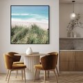 Obraz w ramie 50x50 - Harmonia Natury - widok z wydm, wydmy porośnięte trawami - rama czarna