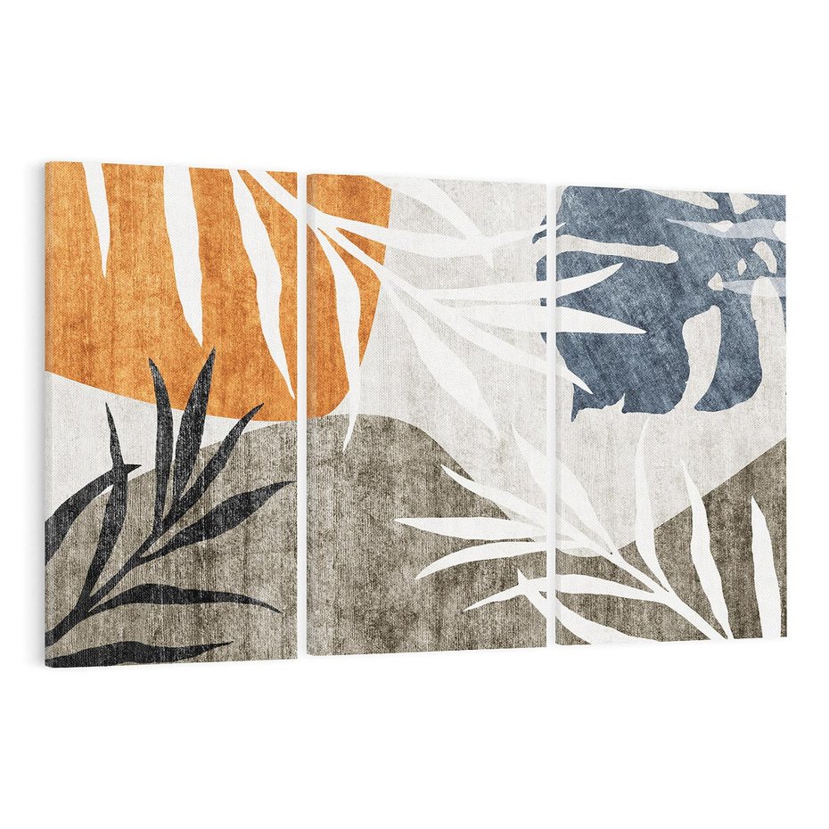 Obraz na płótnie 120x80 - Oddechy ciszy i ruchu - rzut liści palmy, monstery