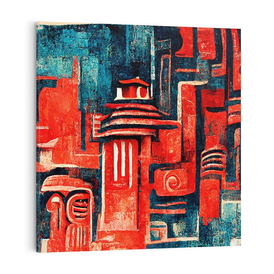 Obraz na płótnie 70x70 - Mistyka Wschodnich Światów - orientalna sztuka, nawiązanie do Japonii