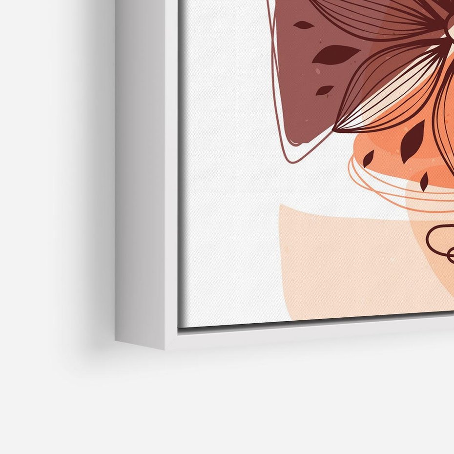 Obraz w ramie 80x80 - Kwiatowa Oaza - abstrakcyjna sztuka, plamy - rama biała