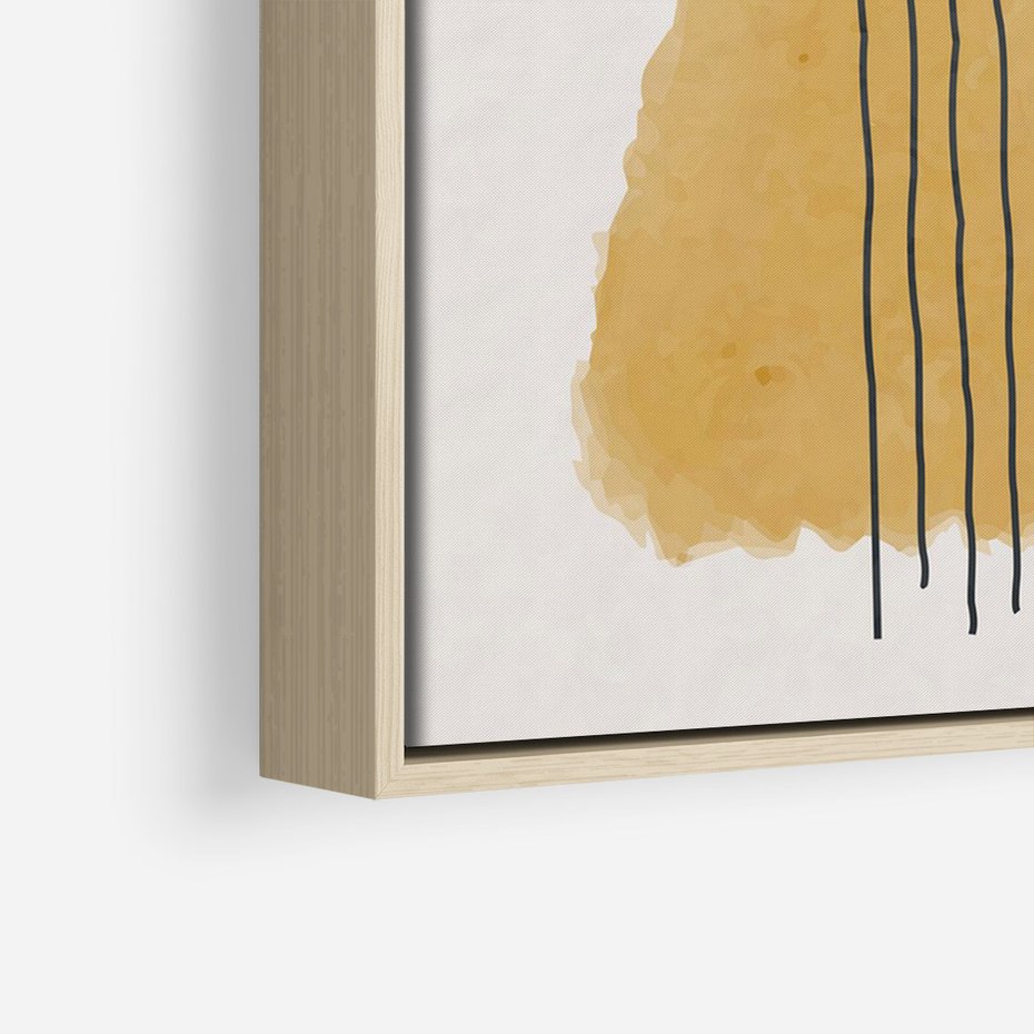 Obraz w ramie 70x100 - Migocące Impulsy - abstrakcyjna akwarelowa plama, nieregularne kreski - rama drewno