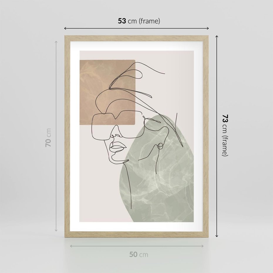 Plakat w ramie 50x70 - Geometria i Szkic - nowoczesny obraz, grafika - rama drewno