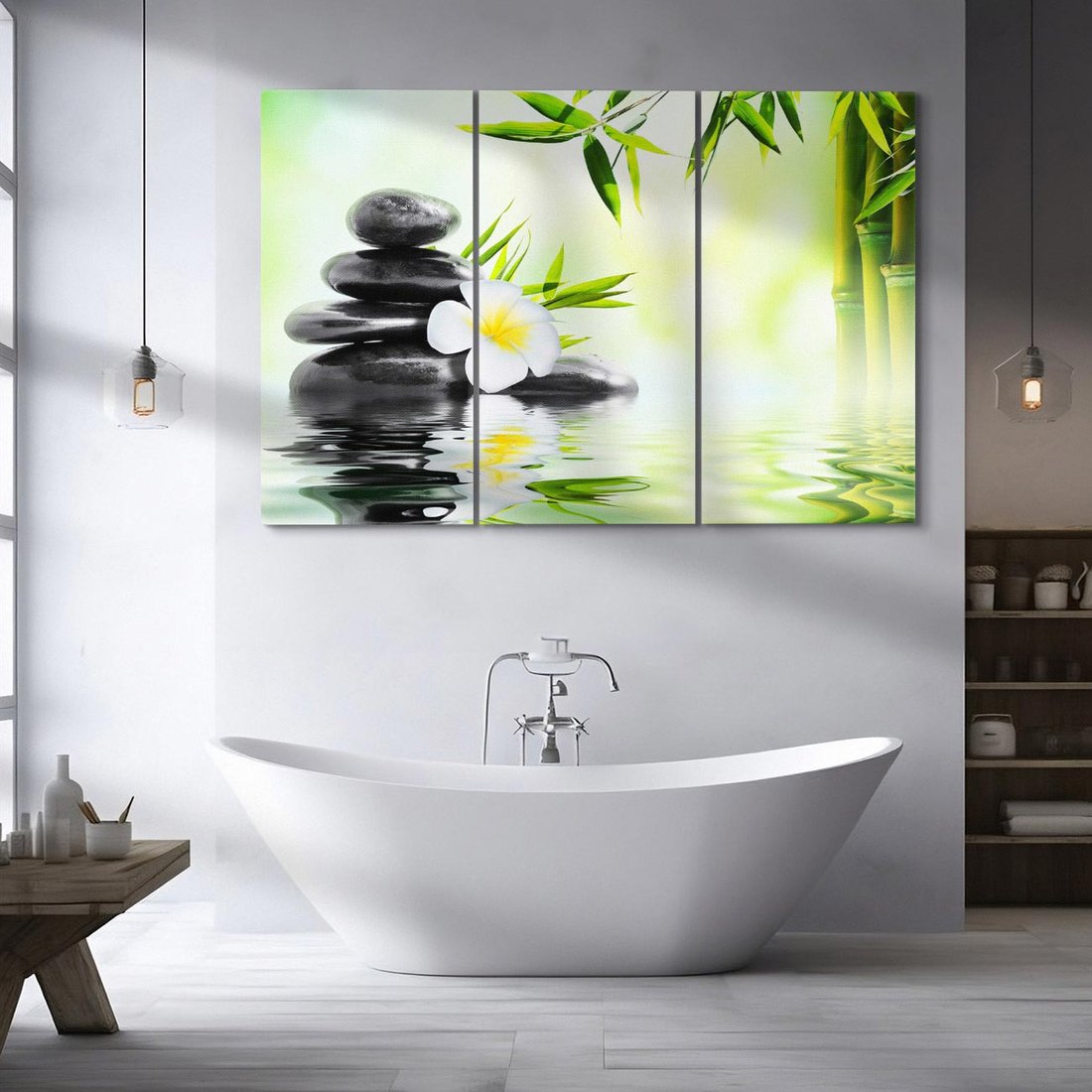 Obraz na płótnie 120x80 - SPA: Relaksująca woda i kamienie - SPA, woda