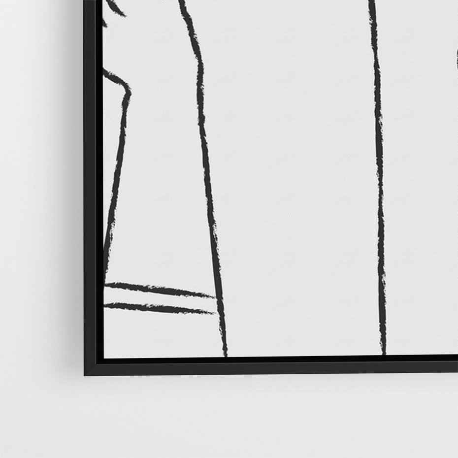 Obraz w ramie 50x70 - Idea w Rękach - szkic, grafika - rama czarna