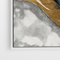 Obraz w ramie 100x70 - Refrakcje płynącej rzeczywistości - jak marmurowa rzeka, linie złota - rama biała
