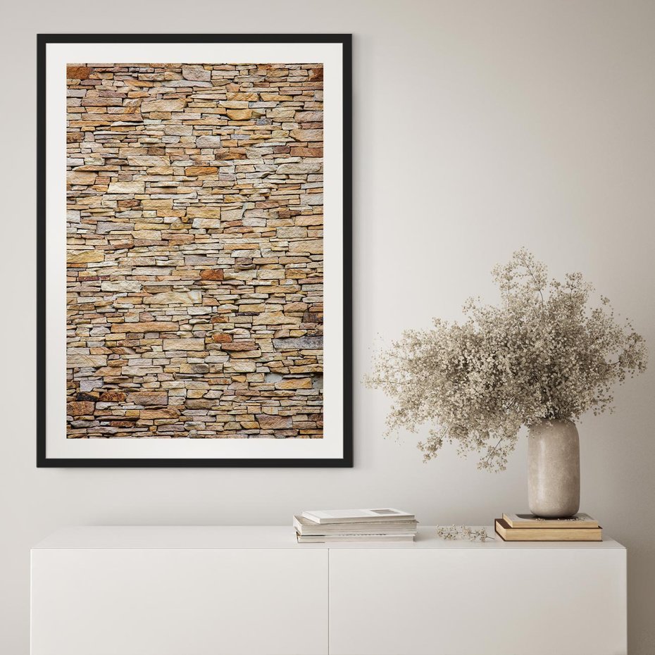 Plakat bez ramy 30x40 - Mur z cegieł - surowa elegancja - mur, cegły