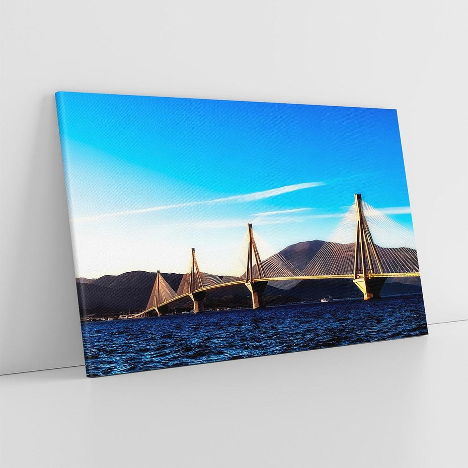 Obraz na płótnie 100x70 - Most nad rzeką - Architektura - most, rzeka