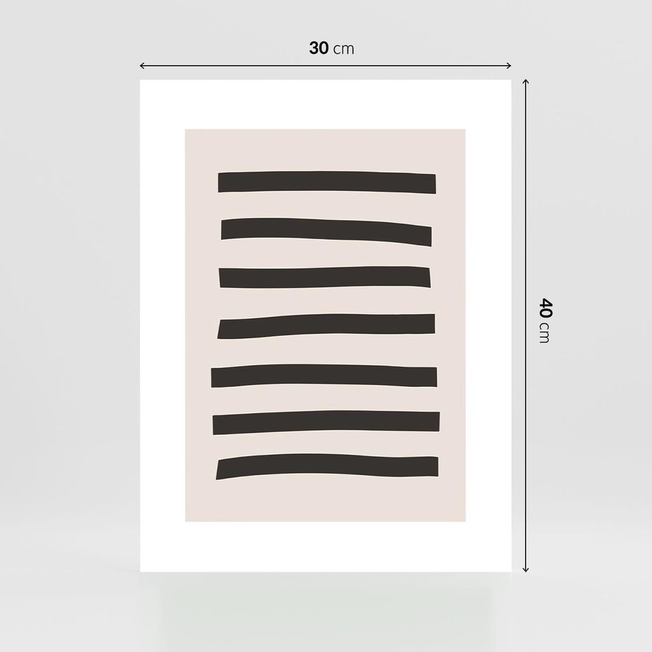 Plakat bez ramy 30x40 - Strukturalna Rewolucja Form - minimalizm, czarne pasy