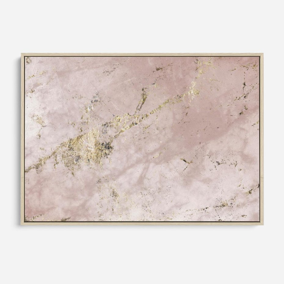 Obraz w ramie 70x50 - Piękno w Szczegółach - marmur, złoto - rama drewno