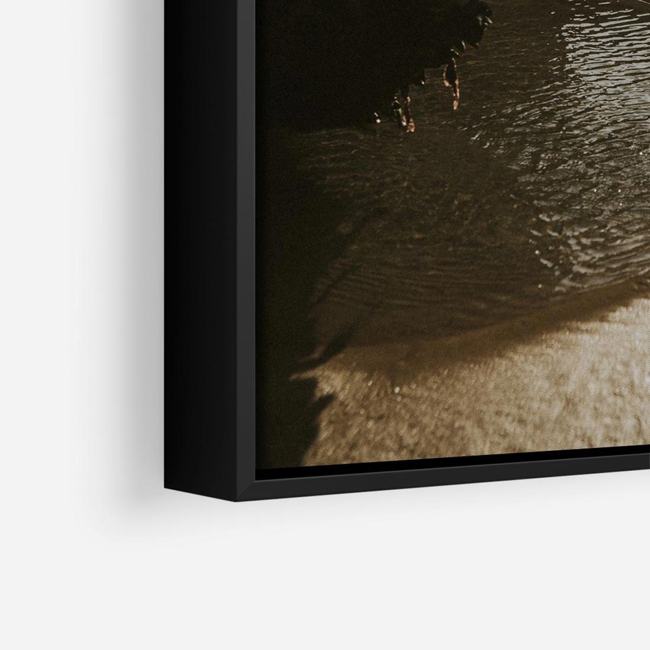 Obraz w ramie 50x50 - Relaksujący Raj - plaża, morze - rama czarna