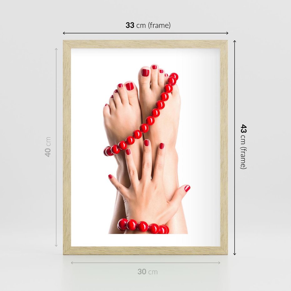 Plakat w ramie 30x40 - Manicure spa: piękno i relaks - manicure, spa - rama drewno