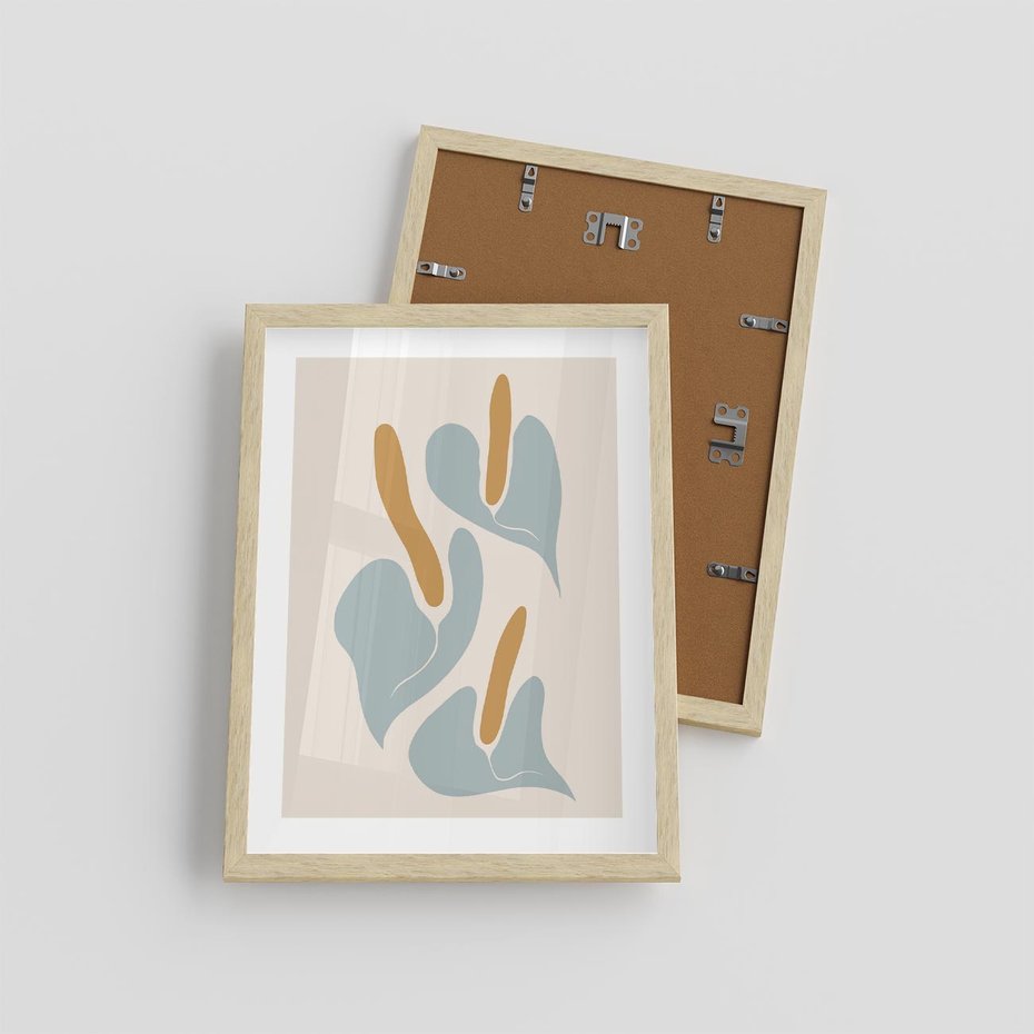 Plakat w ramie 30x40 - Kwiaty Pasteli - kwiaty, nowoczesne i minimalistyczne - rama drewno