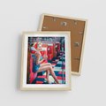 Plakat w ramie 40x50 - Stylowa Elegancja - retro, pinup - rama drewno