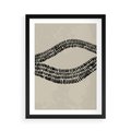 Plakat w ramie 50x70 - Kontury Ewolucji Materii - boho plakat, czarne kropki kreski - rama czarna