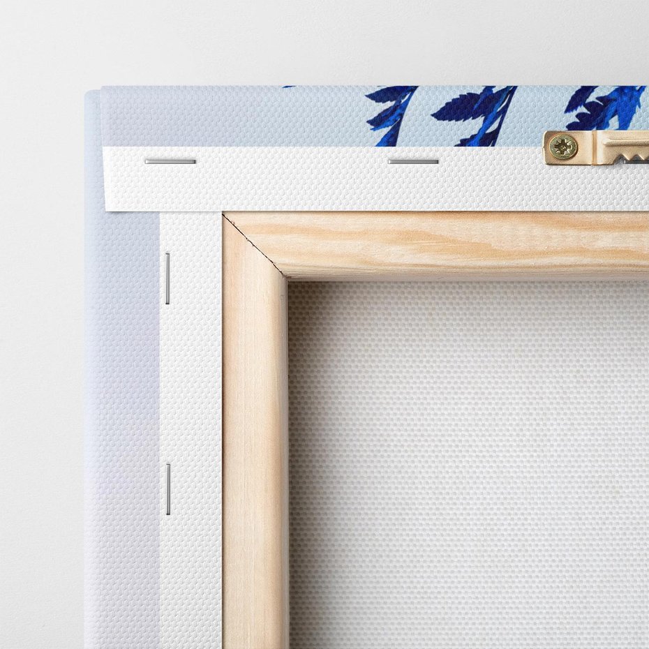 Obraz na płótnie 80x80 - Intensywny Kolor Natury - liście, kobalt