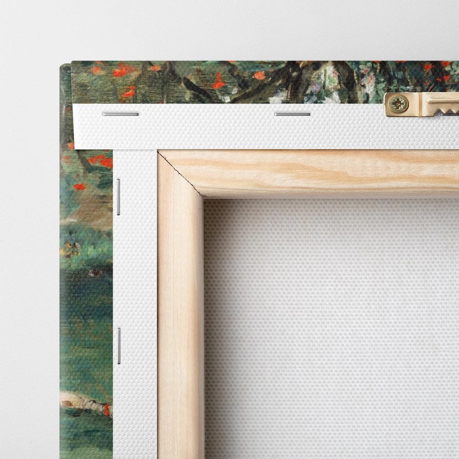 Obraz na płótnie 120x80 - Rodzina Monet w ogrodzie w Argenteuil (1874) Édouard Manet - Reprodukcja - reprodukcja, obraz na płótnie