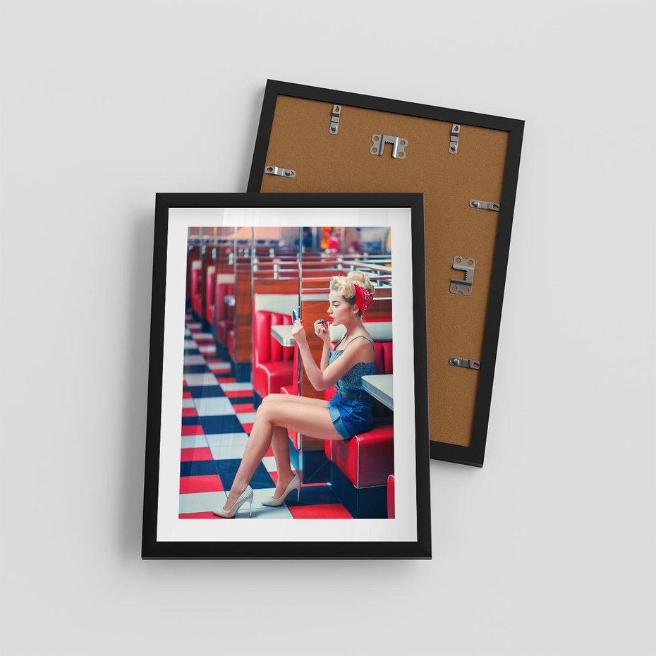 Plakat w ramie 30x40 - Ikoniczna Uroda - retro, Marylin Monroe - rama czarna