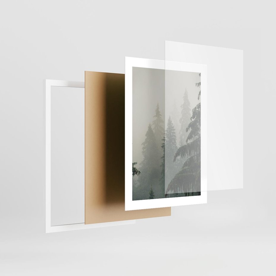 Plakat w ramie 30x40 - Mglista przemiana lasu - las, mgła - rama biała